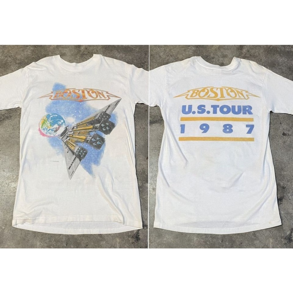 Boston World Tour Concert 1987 T-Shirt, Boston Rock Band Tour 2 Sided